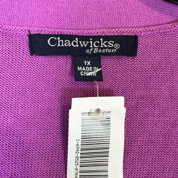 Chadwicks of Boston Purple Long Button-up Y2K Cardigan - Size 1X - Picture 3 of 7